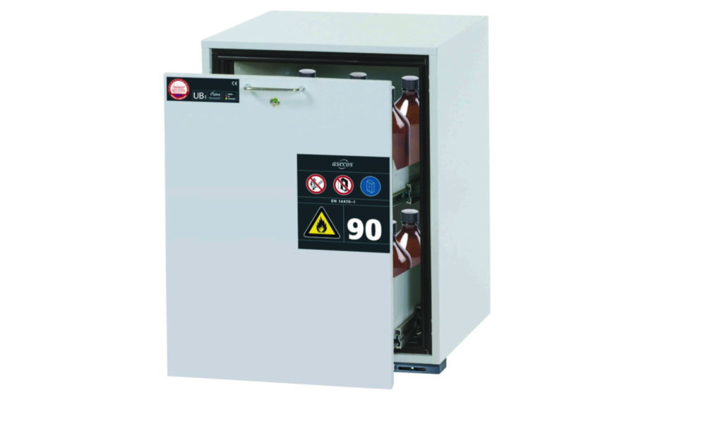 Saftey storage cabinet Type 90 593 x 600 x 800 (HxWxD) corpus and doors RAL 7035 / light gray