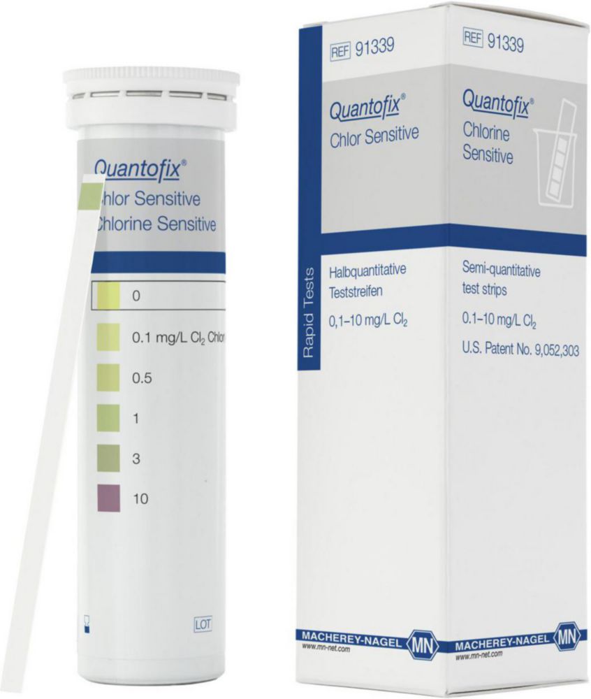 Quantofix Test sticks, Chlorine sensitive 6x95 mm, box of 100