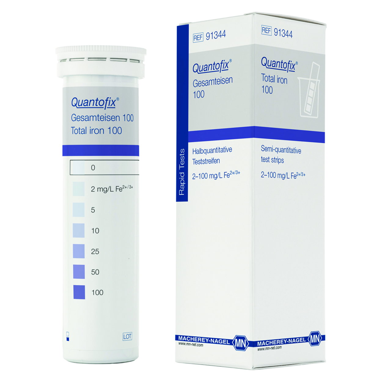 Quantofis test kit, total iron 100 100 test strips + reagents