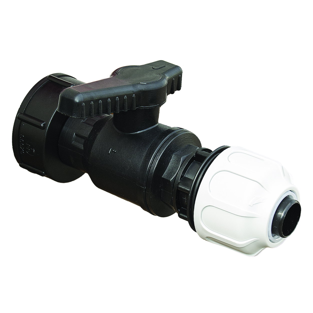 Ball valve IBC with hose coupling