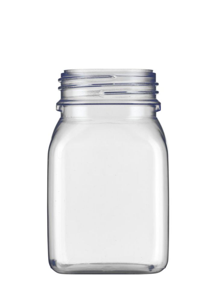 Wide mouth containers, square shape PVC 200ml, clear without closure 9.074.072