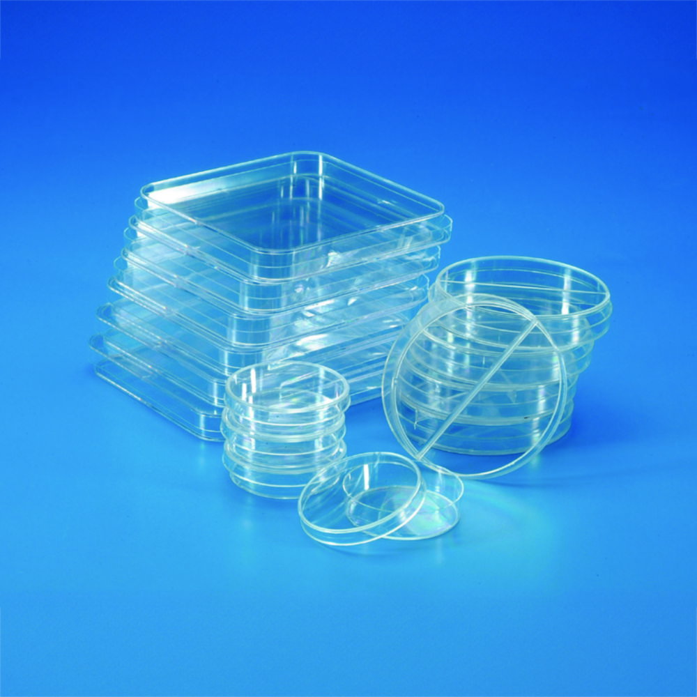 Petri-dish 120x120 mm, PS square, aseptic