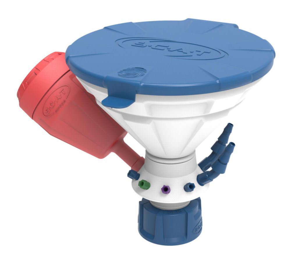 Universal Waste Hub "JAN" - GL45 safety funnel, 4x 1.6/2.3/3.2 mm OD