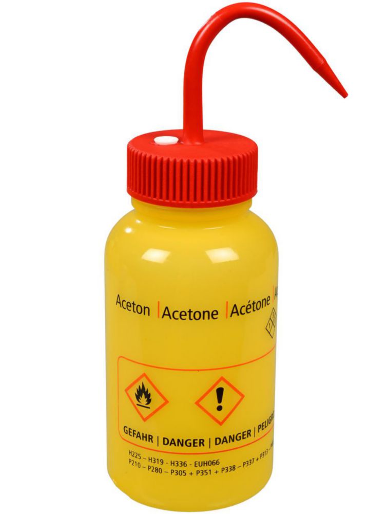 LeakProof-Spritzflasche 500 ml LDPE, "Acetone" Print in German, English and French