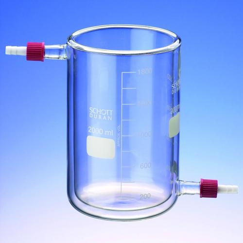 Beakers, glass, jacketed wiht PTFEOlive, type TGL LabFriend