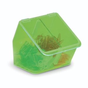 Storage container, neon green 2 compartments, wide openings_100232892
