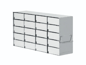 Standard rack for upright freezer for (hxd) 5x4 = 20 boxes 50mm high, delivered including standard white cardboard boxes and 9x9 cell dividers,_100199365