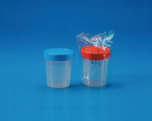 Urine container 150 ml, red with screw cap and label sterile, pack of 250_100241412