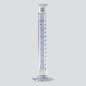 Mixing cylinder 50 ml, tall form glass, cl.A, with PP stopper blue scale, batch certified_9275072