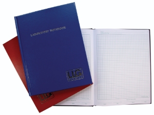 LLG-Lab Notebook, US letter formate 100 pages grid format, with black, waterproof and chemical resistant cover_9050750