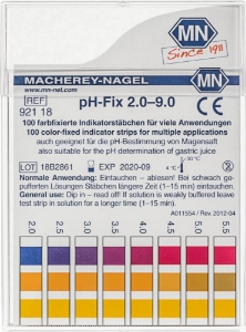 pH-Fix indicator strips, pH 2.0 - 9.0 pack of 100_9130380