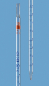 Measuring pipette 1 ml:0.01 ml AR-glass, BLAUBRAND®, cl. AS, full drownspout, blue grad._100207227