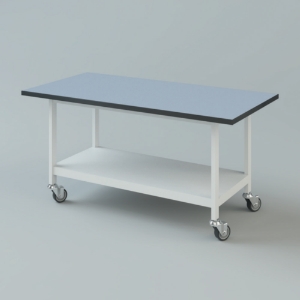 Heavy-duty table, TopResist 1200x600x900mm, sit working height w. table plate, 1 shelf_100221507