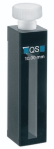 Half-micro-cuvette 108-QS, 10mm thickness quartz glass SUPRASIL®, 1000 µl with cover of PTFE_6250017