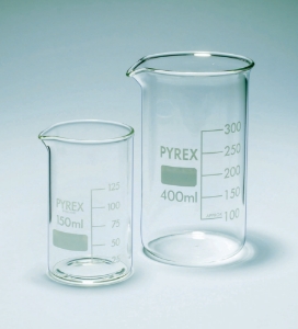 Beaker 150 ml, t.f. Pyrex® borosilicate glass, graduated, pack of 10_100192932