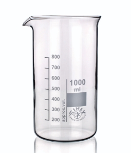 Beakers 100 ml, high form, boro 3.3 with division and spout pack of 10_100222114