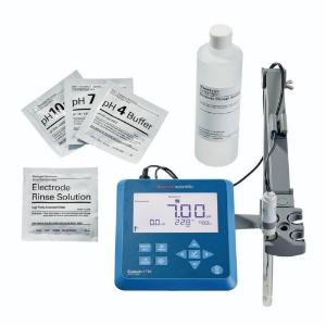 Eutech PH 1710 pH/mV bench meter standard kit with plastic pH electrode, 100-240V 50/60Hz universal power adapter_100260944