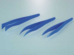 Disposable forceps 130 mm, PS broad tip, blue, sterile, pack of 100_100237011