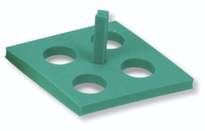 Floating tube rack foam, square, green, for 4 tubes à 50 ml, pack of 5_100198148