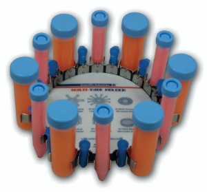 Vertical test tube holder for 6 x 50 ml, 6 x 15 ml, and 12 micro tubes, for Vortex Genie® 2_100010317