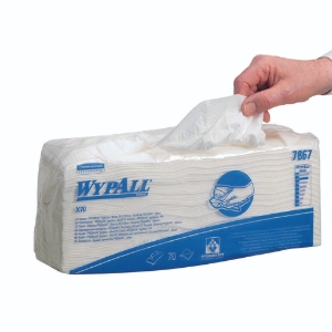 WypAll® X70 wipes 42x38 cm PROMAN system, embossed, white, pack of 6 x 70 wipes_100215189