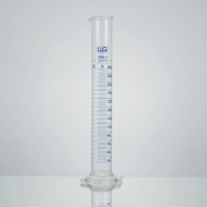 LLG-Measuring cylinder 250 ml, tall form, boro 3.3, cl.A, blue scale, boro 3.3 base, batch certified, pack of 2_100257124