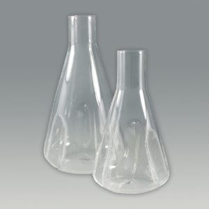 Baffle flasks 300 ml, three baffles neck with rim, flask dia. 87mm, height 156mm, neck dia. 34mm_100214207