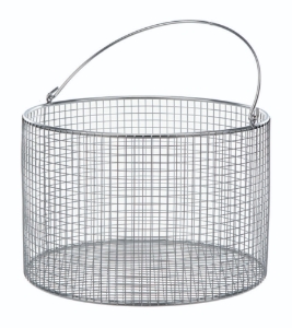 Wire basket with handle 200 mm 300 mm Ø, 18/10 E-POLI mesh 8x8mm_100163426