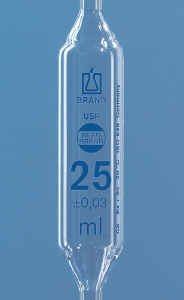 Bulb pipette 15 ml, 1 mark USP, BLAUBRAND®, cl.AS, conform. cert., blue grad. AR-Glas®, incl. USP batch certificate_100228979