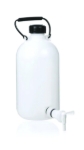 Aspirator bottle 5 l PE-HD, narrow mouth w/o stopcock, w. screw cap and carrying handle