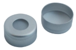 LLG-11mm Combination Seal: Aluminium Cap, clear lacquered, centre hole, with roll grove. PTFE virginal, 53° shore D, 0.25mm, pack of 100pcs