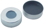 LLG-20mm Combination Seal: Aluminium Cap, silver, centre hole. Moulded Septa Butyl/PTFE, grey, 50° shore A, 3.0mm, pack of 100pcs